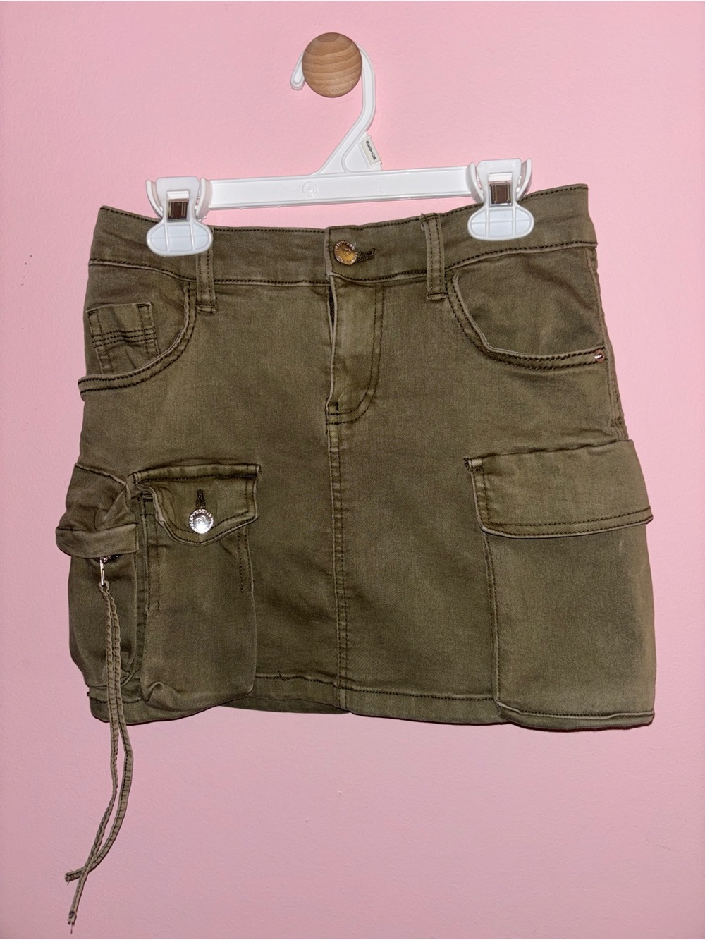 Love Olive Utility Cargo Mini Skirt